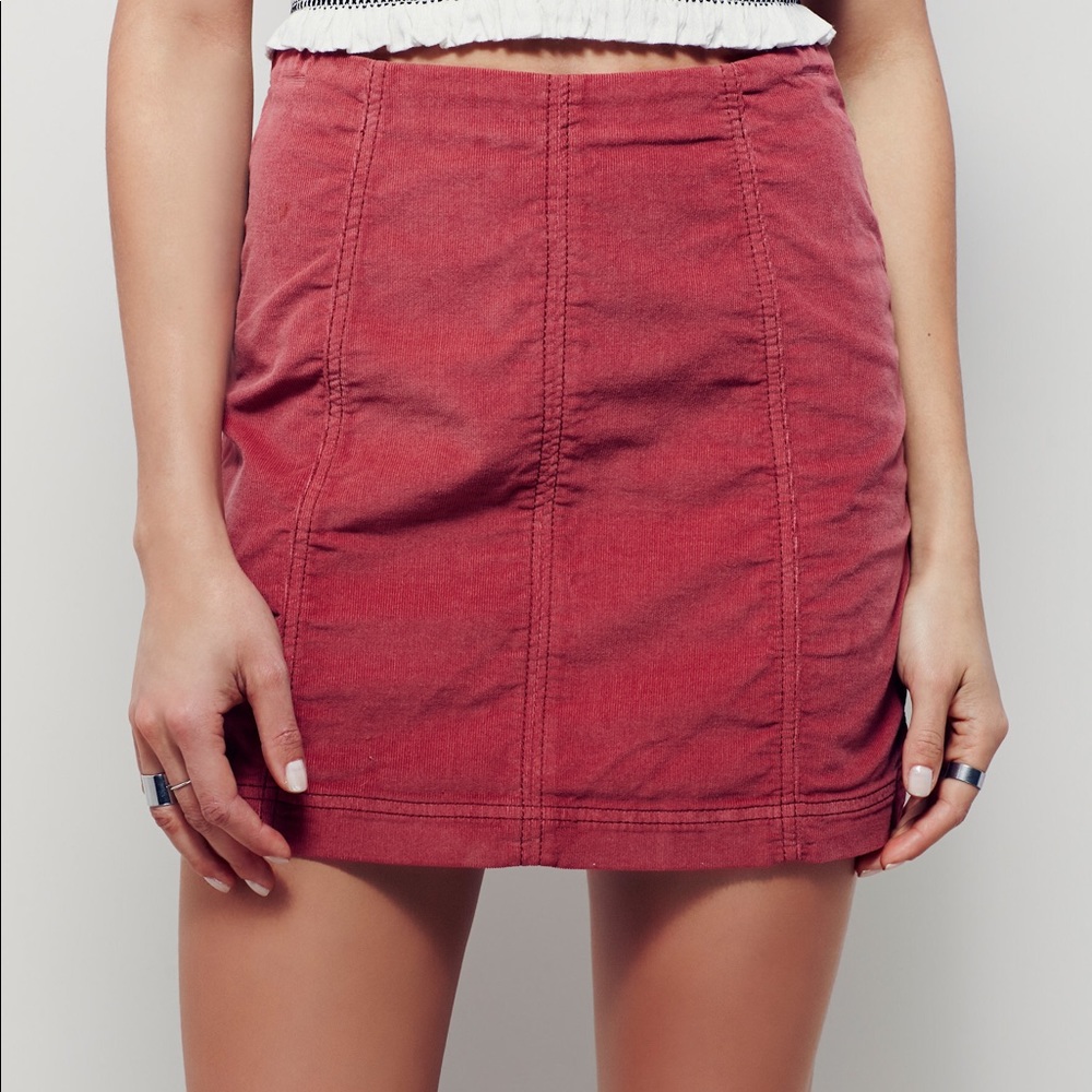 Free people red corduroy miniskirt
